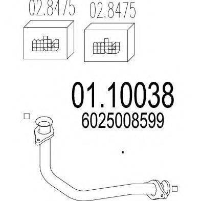 MTS 0110038 Труба вихлопного газу