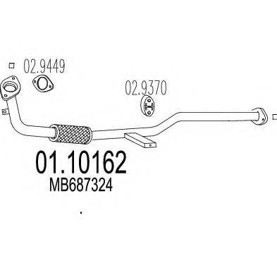 MTS 0110162 Труба вихлопного газу