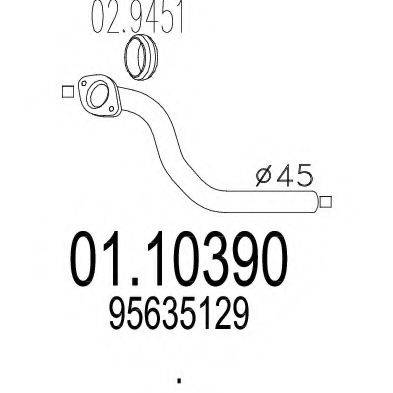 MTS 0110390 Труба вихлопного газу