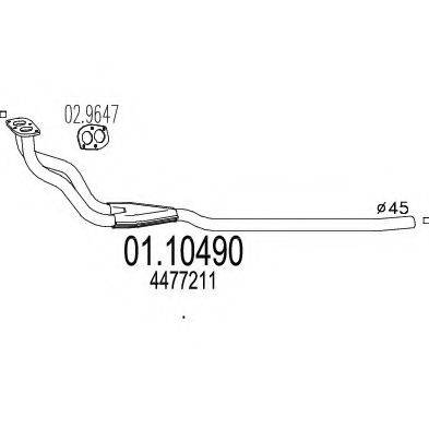 MTS 0110490 Труба вихлопного газу