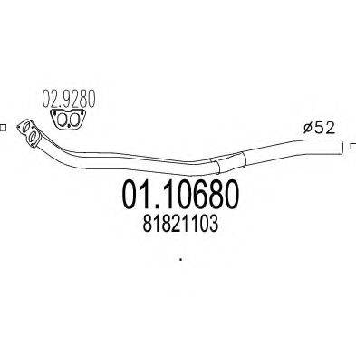 MTS 0110680 Труба вихлопного газу