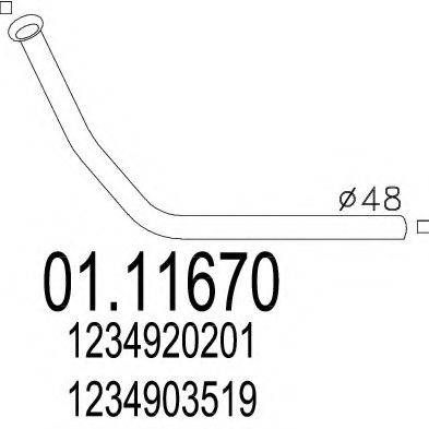 MTS 0111670 Труба вихлопного газу