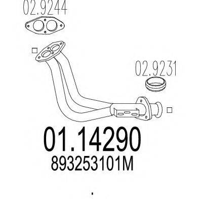 MTS 0114290 Труба вихлопного газу
