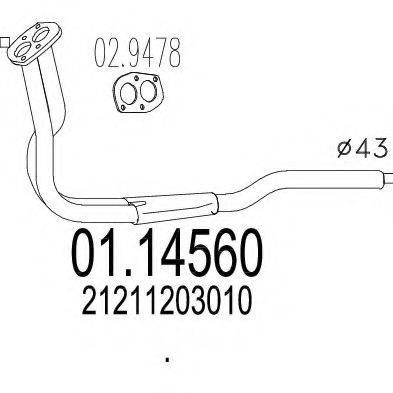 MTS 0114560 Труба вихлопного газу