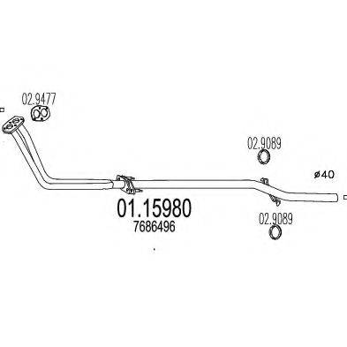 MTS 0115980 Труба вихлопного газу