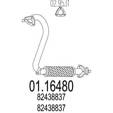 MTS 0116480 Труба вихлопного газу