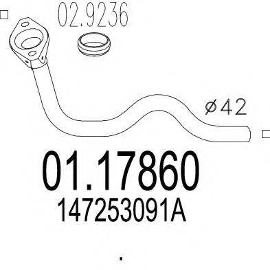 MTS 0117860 Труба вихлопного газу