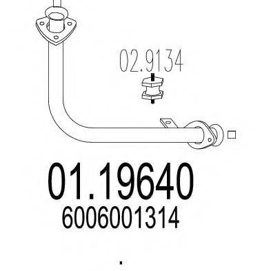 MTS 0119640 Труба вихлопного газу