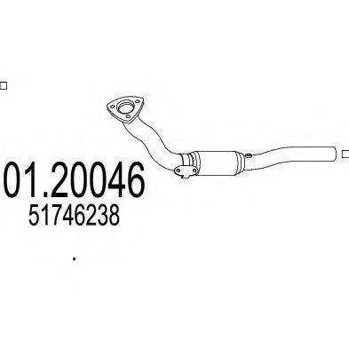 MTS 0120046 Труба вихлопного газу