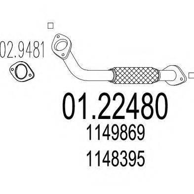 MTS 0122480 Труба вихлопного газу