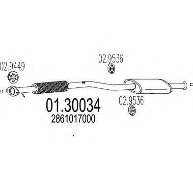 MTS 0130034 Передглушувач вихлопних газів