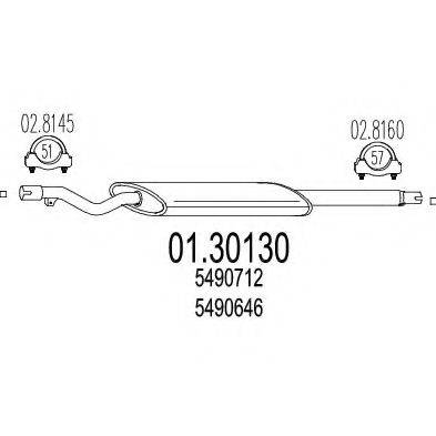 MTS 0130130 Передглушувач вихлопних газів