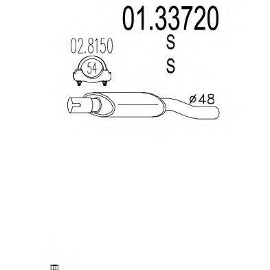 MTS 0133720 Передглушувач вихлопних газів