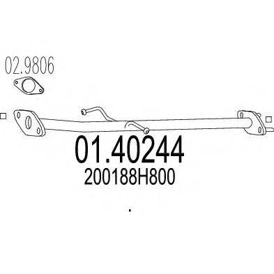 MTS 0140244 Труба вихлопного газу