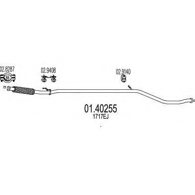 MTS 0140255 Труба вихлопного газу