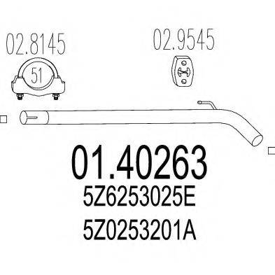 MTS 0140263 Труба вихлопного газу