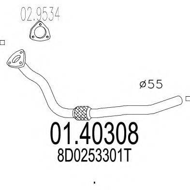 MTS 0140308 Труба вихлопного газу