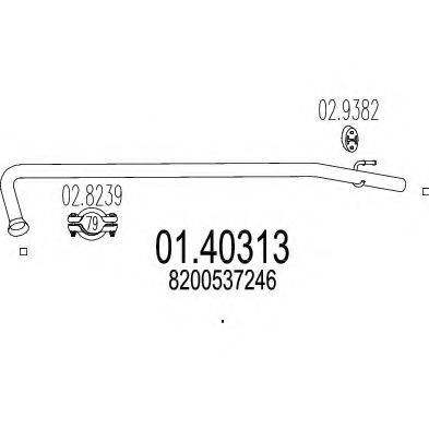 MTS 0140313 Труба вихлопного газу