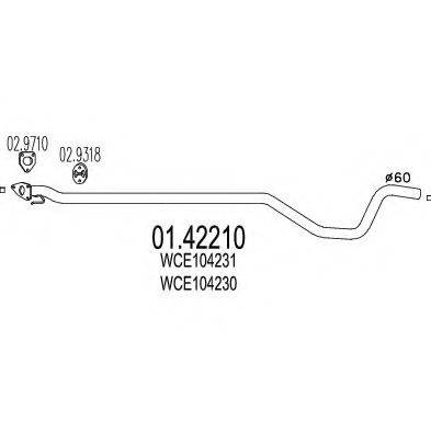 MTS 0142210 Труба вихлопного газу
