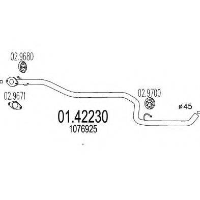 MTS 0142230 Труба вихлопного газу