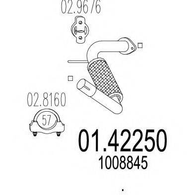 MTS 0142250 Труба вихлопного газу