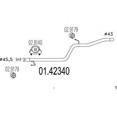 MTS 0142340 Труба вихлопного газу