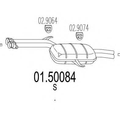 MTS 0150084 Середній глушник вихлопних газів