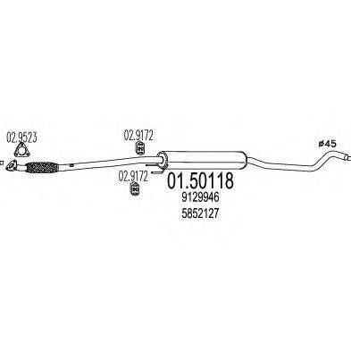 MTS 0150118 Середній глушник вихлопних газів