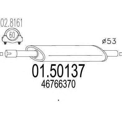 MTS 0150137 Середній глушник вихлопних газів