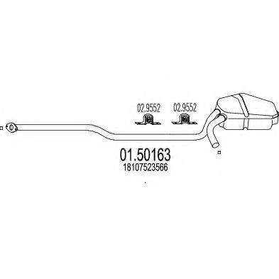 MTS 0150163 Середній глушник вихлопних газів