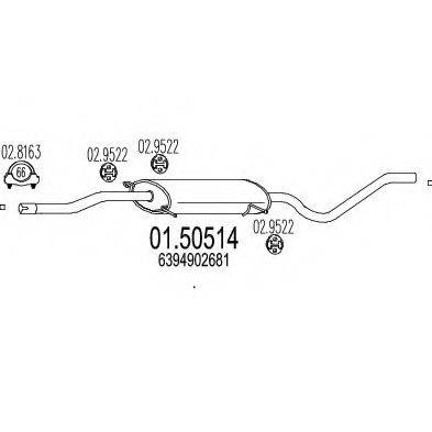 MTS 0150514 Середній глушник вихлопних газів