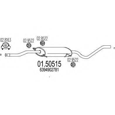 MTS 0150515 Середній глушник вихлопних газів