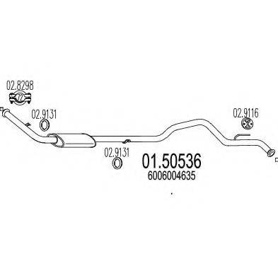 MTS 0150536 Середній глушник вихлопних газів