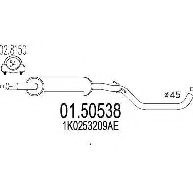 MTS 0150538 Глушник вихлопних газів кінцевий