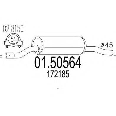 MTS 0150564 Середній глушник вихлопних газів