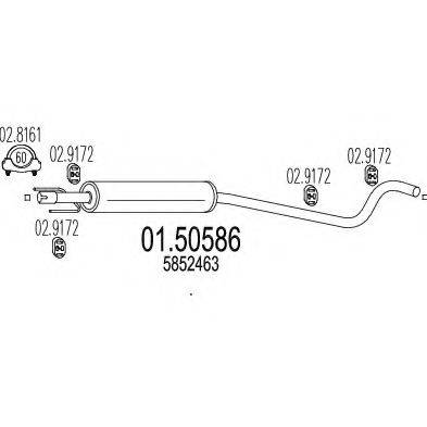 MTS 0150586 Середній глушник вихлопних газів