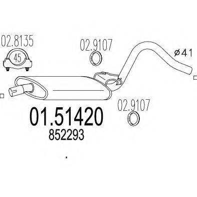 MTS 0151420 Середній глушник вихлопних газів