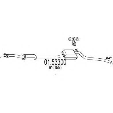 MTS 0153300 Середній глушник вихлопних газів