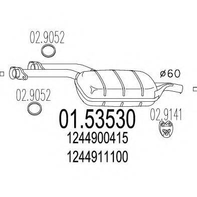 MTS 0153530 Середній глушник вихлопних газів