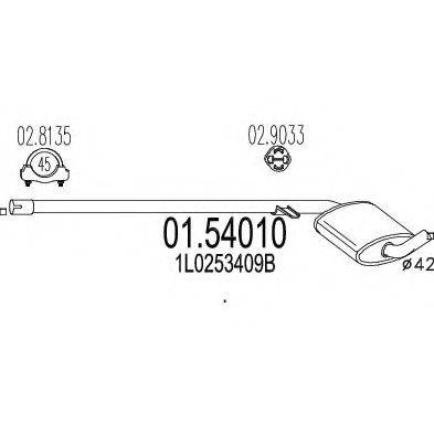 MTS 0154010 Середній глушник вихлопних газів