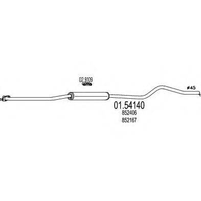 MTS 0154140 Середній глушник вихлопних газів