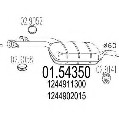 MTS 0154350 Середній глушник вихлопних газів