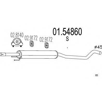 MTS 0154860 Середній глушник вихлопних газів