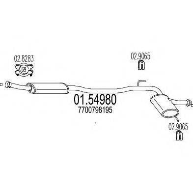 MTS 0154980 Середній глушник вихлопних газів