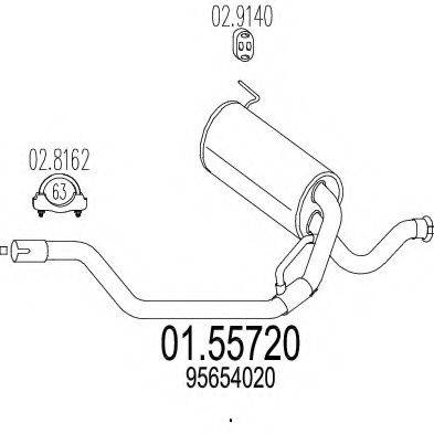 MTS 0155720 Середній глушник вихлопних газів