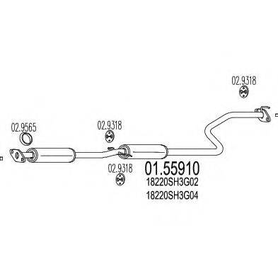 MTS 0155910 Середній глушник вихлопних газів