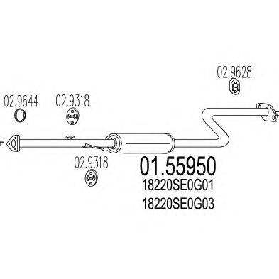 MTS 0155950 Середній глушник вихлопних газів