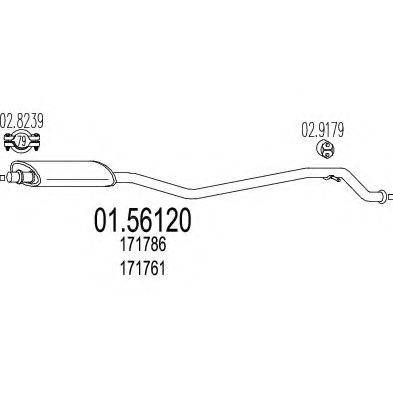 MTS 0156120 Середній глушник вихлопних газів