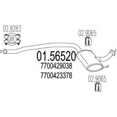 MTS 0156520 Середній глушник вихлопних газів