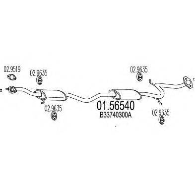 MTS 0156540 Середній глушник вихлопних газів